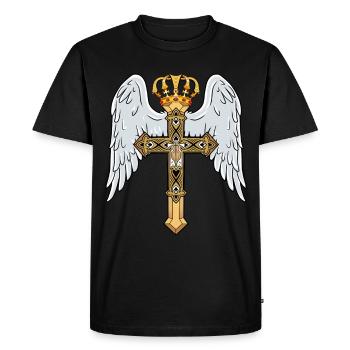 Croix céleste avec couronne - T-shirt Premium bio Homme - noir - Devant - Nico (187cm)