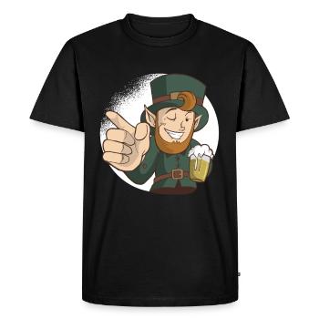 Saint-Patrick, Fête, Bière, Bière, Ivre - T-shirt Premium bio Homme - noir - Devant - Nico (187cm)