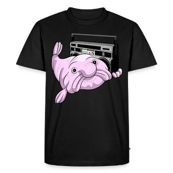BLOBFISH GHETTOBLASTER COOL ATTITUDE DEEP SEA DUDE - T-shirt Premium bio Homme - noir - Devant - Nico (187cm)