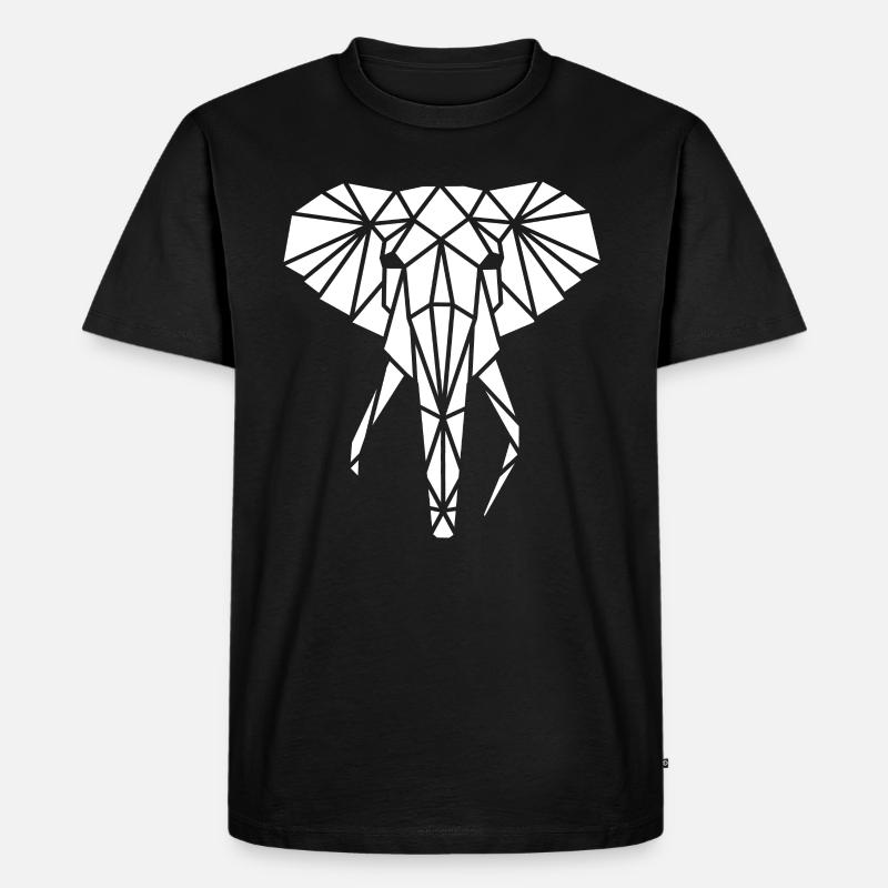 Geometric Elephant - Männer Premium Bio T-Shirt - Schwarz