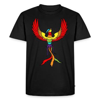 Phoenix Bird Drawing Birds Feathers - T-shirt Premium bio Homme - noir - Devant - Nico (187cm)