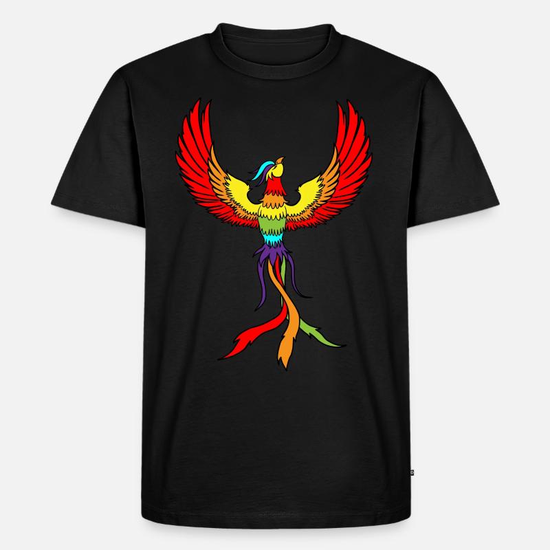 Phoenix Bird Drawing Birds Feathers - T-shirt Premium bio Homme - noir