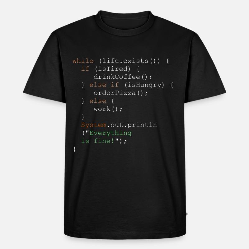 Programmierung, Programmierer und Programmcode - Männer Premium Bio T-Shirt - Schwarz