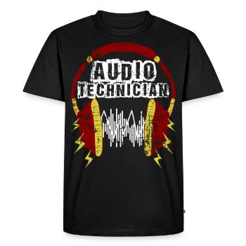 Sound technician audio technician music - Men's Premium Organic T-Shirt - black - Front - Nico (187cm)