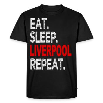 Liverpool Angleterre Grande-Bretagne Ville Pays - T-shirt Premium bio Homme - noir - Devant - Nico (187cm)