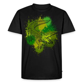 Crocodile Aligator predator reptile gift - Men's Premium Organic T-Shirt - black - Front - Nico (187cm)