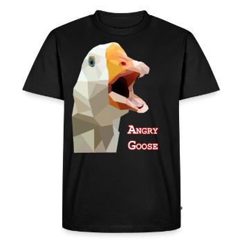 Angry Goose - Goose , Geese , - Men's Premium Organic T-Shirt - black - Front - Nico (187cm)