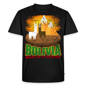 Bolivia South America Llamas Alpacas Country Gift - Men's Premium Organic T-Shirt - black - Front - Nico (187cm)