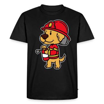 Pompiers Pompiers Volontaires Enfants - T-shirt Premium bio Homme - noir - Devant - Nico (187cm)