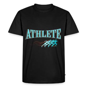 Athlète de gymnastique sport course à pied course à pied - T-shirt Premium bio Homme - noir - Devant - Nico (187cm)