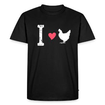 Poulet poulet poussin - T-shirt Premium bio Homme - noir - Devant - Nico (187cm)