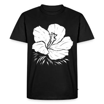 White flower - Men's Premium Organic T-Shirt - black - Front - Nico (187cm)