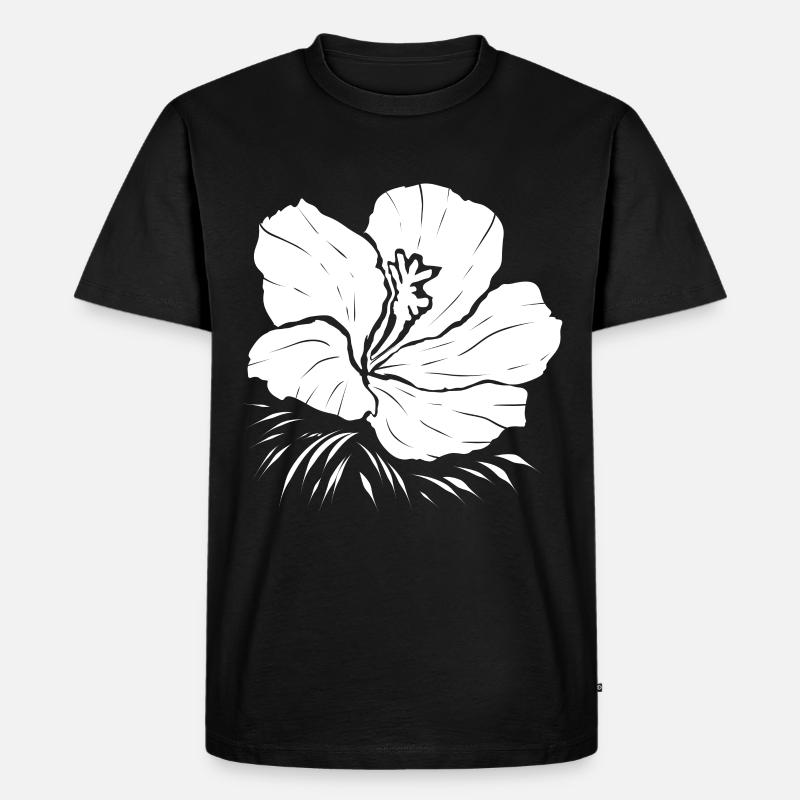 Weiße Blume - Männer Premium Bio T-Shirt - Schwarz