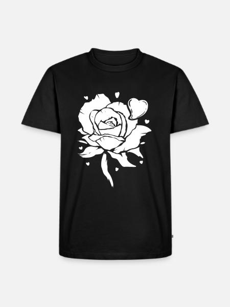 White flower - Men's Premium Organic T-Shirt - black