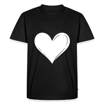 Coeur - T-shirt Premium bio Homme - noir - Devant - Nico (187cm)