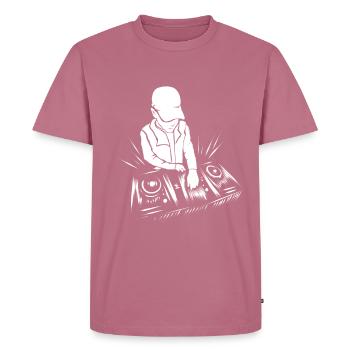 DJ - T-shirt Premium bio Homme - mauve - Devant - Nico (187cm)