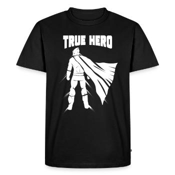Héros - T-shirt Premium bio Homme - noir - Devant - Nico (187cm)