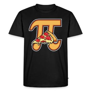 Pizza Pi math - Men's Premium Organic T-Shirt - black - Front - Nico (187cm)