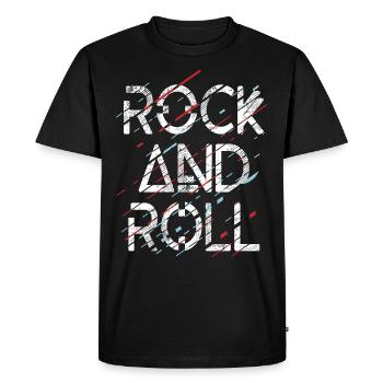 ROCK AND ROLL - Men's Premium Organic T-Shirt - black - Front - Nico (187cm)