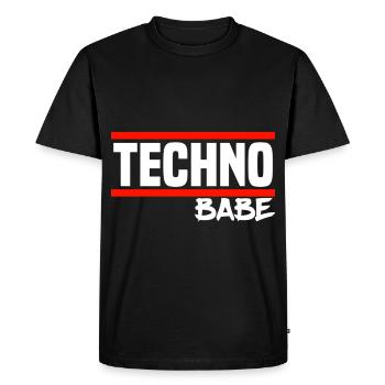 Techno Techno Babe Rave Raver Techno Festival - Men's Premium Organic T-Shirt - black - Front - Nico (187cm)