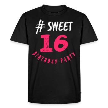 Sweet Sixteen Party célèbre l'anniversaire de sa fille - T-shirt Premium bio Homme - noir - Devant - Nico (187cm)