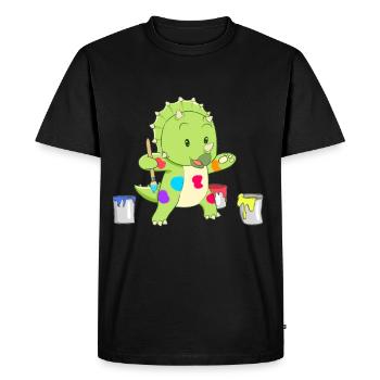 Dino petit artiste - T-shirt Premium bio Homme - noir - Devant - Nico (187cm)