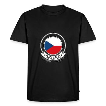 République tchèque Prague Europe UE Euro - T-shirt Premium bio Homme - noir - Devant - Nico (187cm)