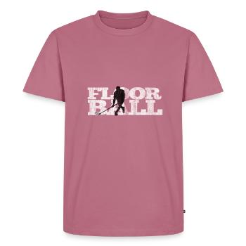 Floorball boldball sport hobby - Herre Premium økologisk T-shirt - mauve - Foran - Nico (187cm)