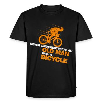 Old man on the bike can still ride - Men's Premium Organic T-Shirt - black - Front - Nico (187cm)