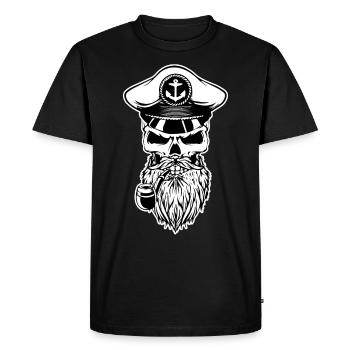 Capitaine Skull Bart Whistle - T-shirt Premium bio Homme - noir - Devant - Nico (187cm)