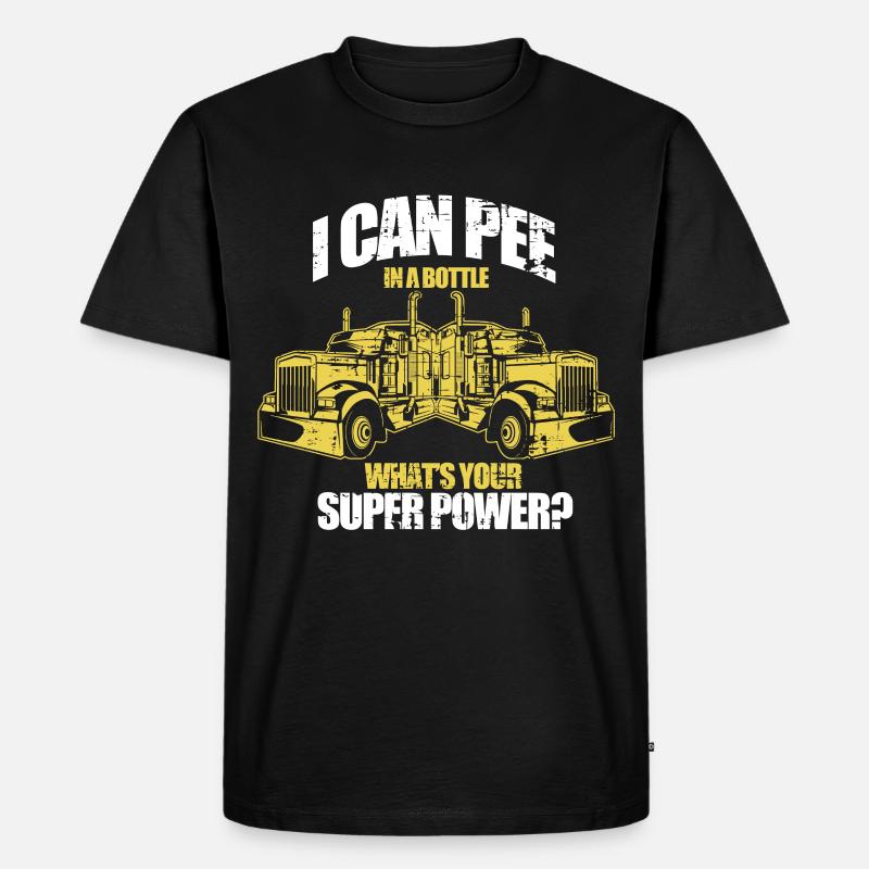LKW - Männer Premium Bio T-Shirt - Schwarz