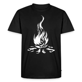 Lagerfeuer - Männer Premium Bio T-Shirt - Schwarz - Vorne - Nico (187cm)