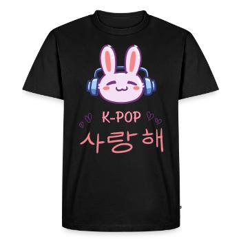 Cute K-Pop Bunny - Kpop Music Gift Idea - Men's Premium Organic T-Shirt - black - Front - Nico (187cm)