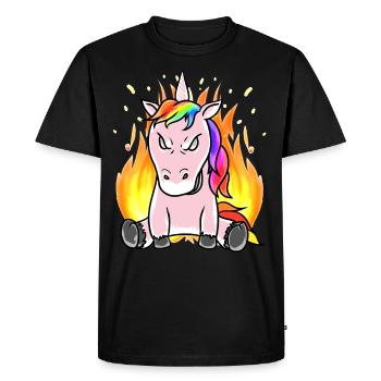 Licorne Licornes Horreur Diable Démon Halloween - T-shirt Premium bio Homme - noir - Devant - Nico (187cm)