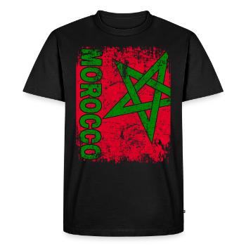MOROCCO FLAG - Moroccan banner great retro - Men's Premium Organic T-Shirt - black - Front - Nico (187cm)