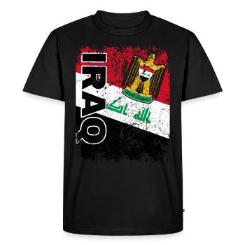 IRAQ FLAG - Iraqi flag - great retro - Men's Premium Organic T-Shirt - black - Front - Nico (187cm)