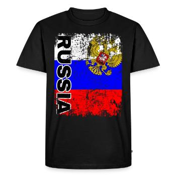 Emblème du manteau des armoiries de drapeaux de drapeaux de la Russie - Russie - T-shirt Premium bio Homme - noir - Devant - Nico (187cm)