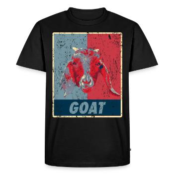 Chèvre rétro - T-shirt Premium bio Homme - noir - Devant - Nico (187cm)