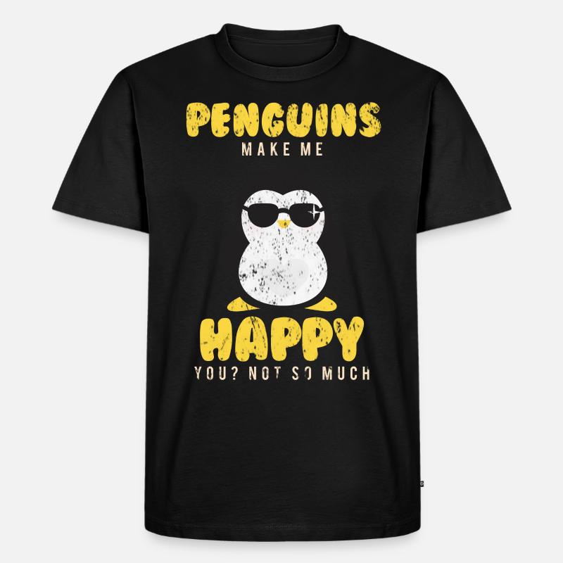 Pinguin - Männer Premium Bio T-Shirt - Schwarz