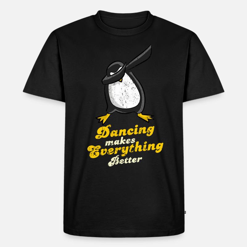 Pinguin - Männer Premium Bio T-Shirt - Schwarz