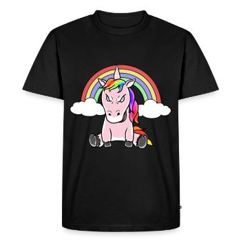 Unicorn Unicorn Fantasy Grimmig Evil - Men's Premium Organic T-Shirt - black - Front - Nico (187cm)
