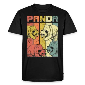 Panda - T-shirt Premium bio Homme - noir - Devant - Nico (187cm)
