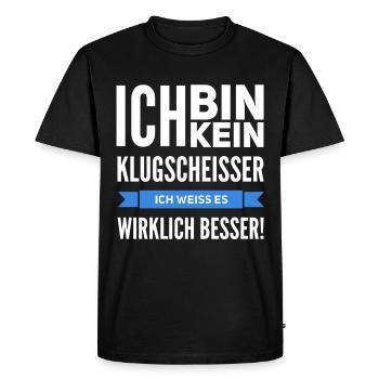 no smart-ass I know better - Men's Premium Organic T-Shirt - black - Front - Nico (187cm)