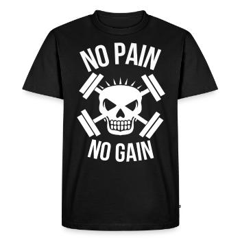weight training - Men's Premium Organic T-Shirt - black - Front - Nico (187cm)
