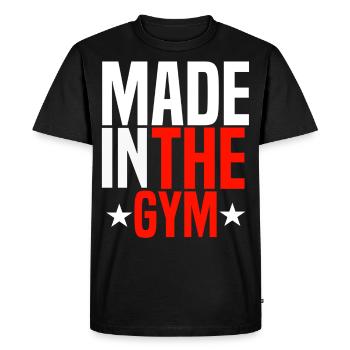 salle de gymnastique - T-shirt Premium bio Homme - noir - Devant - Nico (187cm)