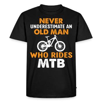 Never underestimate an old man - Men's Premium Organic T-Shirt - black - Front - Nico (187cm)