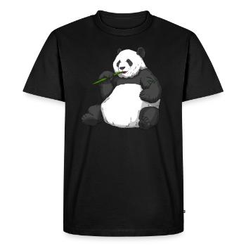 Gros panda cadeau panda ours ours bambou environnement - T-shirt Premium bio Homme - noir - Devant - Nico (187cm)
