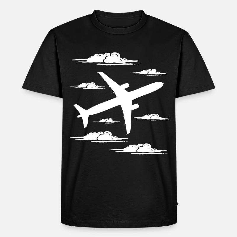 Pilot - Männer Premium Bio T-Shirt - Schwarz