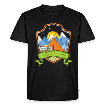 camping - Men's Premium Organic T-Shirt - black - Front - Nico (187cm)