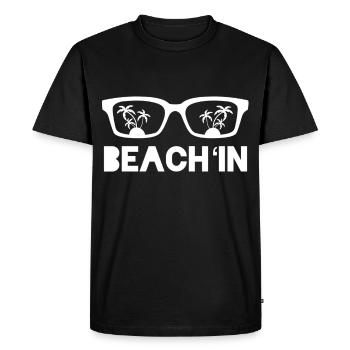 Beach - T-shirt Premium bio Homme - noir - Devant - Nico (187cm)